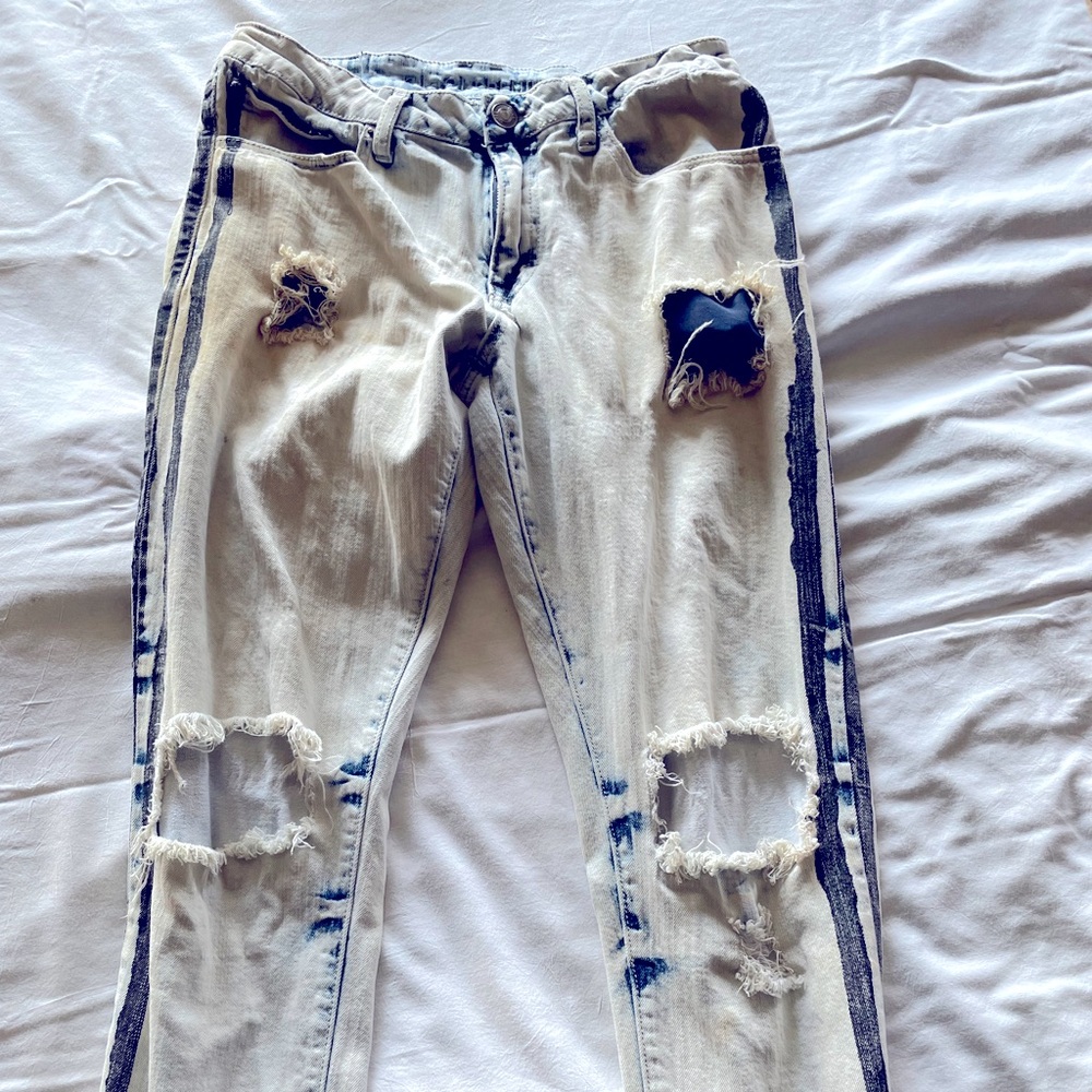 Rue21 white distressed jeans.